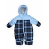 Carters Infant Boys Blue Plaid Quilted Snowsuit Baby Pram Snow Suit