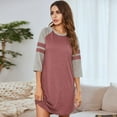 thumbnail image 5 of Women's 3/4 Sleeve Nightgown Sleepwear Comfy Sleep Shirt Nightshirt S-XXL, 5 of 9