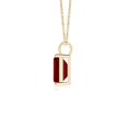 thumbnail image 2 of ANGARA Lab Grown 1.6 Ct Solitaire Emerald-Cut Ruby Classic Pendant for Women in 14K Yellow Gold (Size-8x6mm) | July Birthstone, Birthday, Anniversary, Jewelry Gift for Women | Lab-Grown Ruby Necklace, 2 of 7
