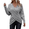 thumbnail image 1 of Cathalem WoWomens Oversized Sweater Fall Oversized Side Slit Ribbed Knit Pullover Sweater Top,Grey XXL, 1 of 3