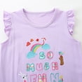 thumbnail image 7 of CAICJ98 Toddler Girl Summer Short Outfit Sets Cotton Sleeveless Tops Tees Shorts Little Girls Clothing Sets (Purple,4-5 Years), 7 of 7