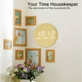 thumbnail image 4 of 7.5" Digital Wall Clock 12/24H with Calendar & Temperature Adjustable Brightness Bamboo, 4 of 8