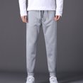 thumbnail image 2 of Sweatpants for Men Elastic Waist Drawstring Straight Pants Casual Athletic Workout Trousers with Pockets, 2 of 9
