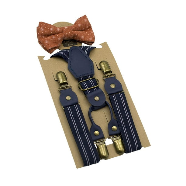 Conjunto de tirantes y pajarita para niño, accesorios de ropa, ajustables, cómodos y ligeros. Estilo H