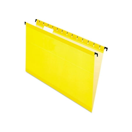 Pendaflex 615315YEL Poly Laminate Hanging Folders  Legal  1/5 Tab  Yellow  20/Box  1 Box