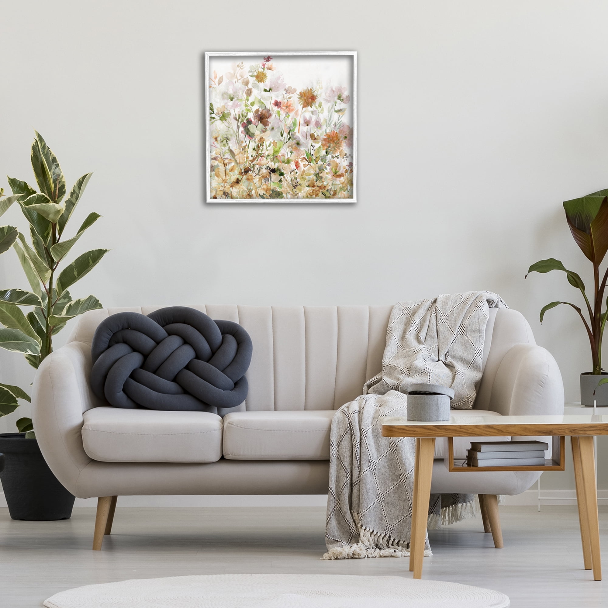 Stupell Industries Mixed Garden Florals Botanical & Floral Painting White Framed Art Print Wall Art, 24 x 24