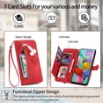 thumbnail image 2 of Wallet Multi Card Slot Flip Zipper Leather Case For Samsung Galaxy A73 A53 A33 A23 A13 A72 A52 A42 A32 A22 A12 M13 M14 Leather Phone case, 2 of 9