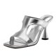 thumbnail image 1 of Sandalias de tacón WAYDERNS Silver para mujer con punta abierta, tacón en forma de copa, 1 of 8