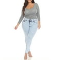 thumbnail image 2 of White Mark Women's Plus Size Acid Wash Denim Jeans, 2 of 6