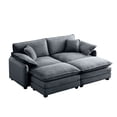 thumbnail image 4 of Miekor Furniture Two-Seater Theater Sofa with 2 Footrest, 2-Seater Sofa with Ottoman for Small Living Spaces,Grey Corduroy 0751, 4 of 14