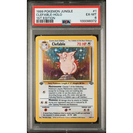 1999 POKEMON TCG JUNGLE CLEFABLE HOLO #1 1ST EDITION PSA 6 Graded Card