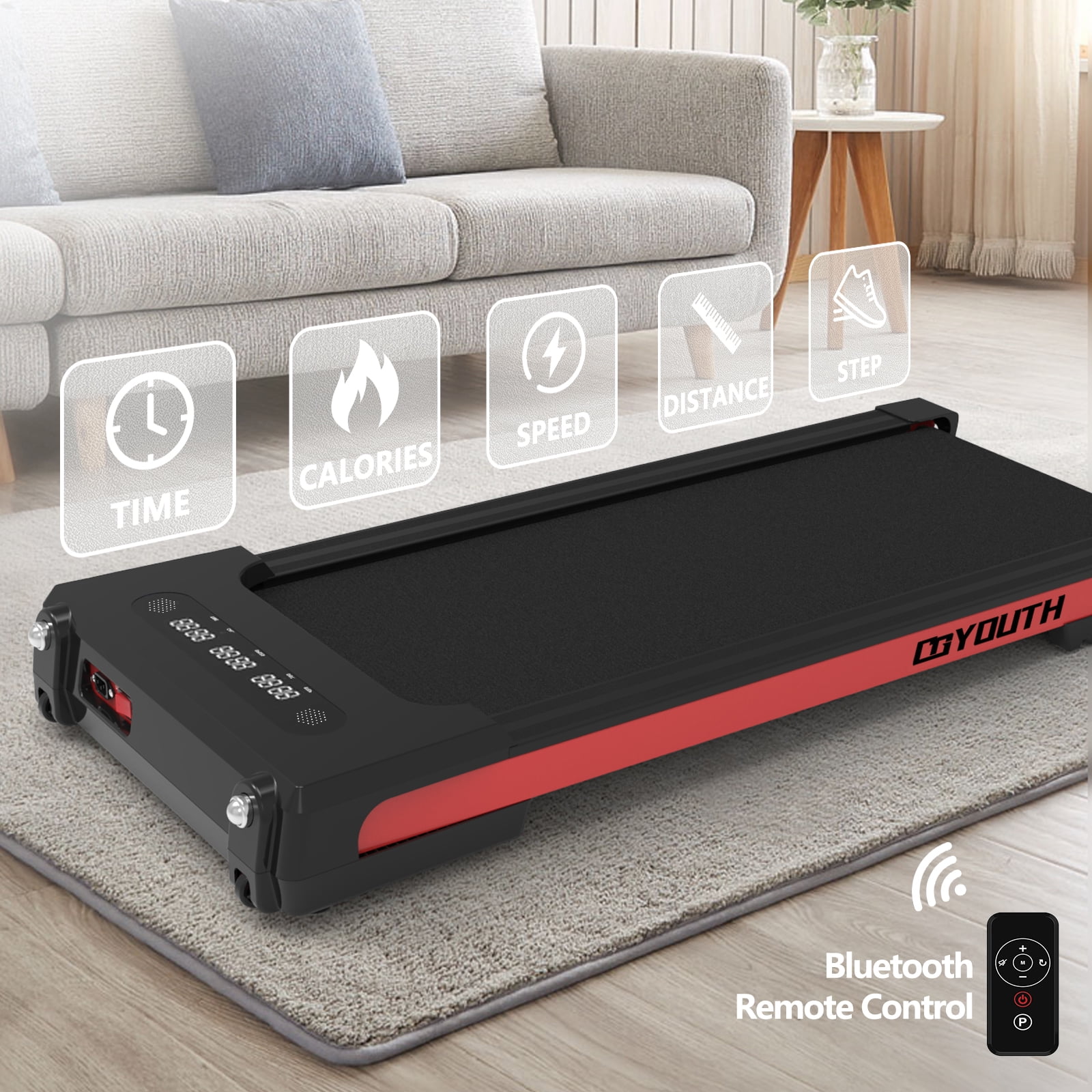 GOYOUTH Walking Pad, Under Desk Treadmill for Home&Office, Exercise Treadmill 300 lbs Weight Capacity,Speed Range ‎0.5-6 kph