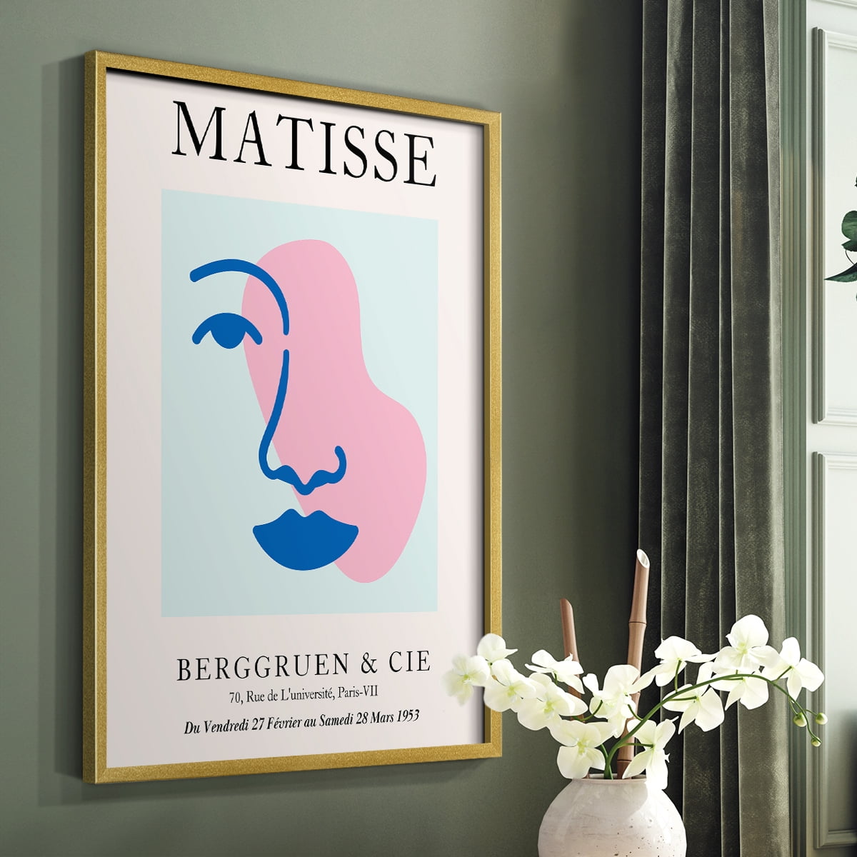 Matisse CDXCIX in Gold Solid Wood Framed Print No Nail Hanging