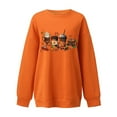 thumbnail image 4 of Dyegold Sweatshirt Halloween Ladies Pumpkin Coffee Print Hoodies Sale Fall Sweater Fall Outfits Long Sleeve ​Christmas ​Oversized Crewneck Sweatshirt Women ​Up to 65% Off, 4 of 5
