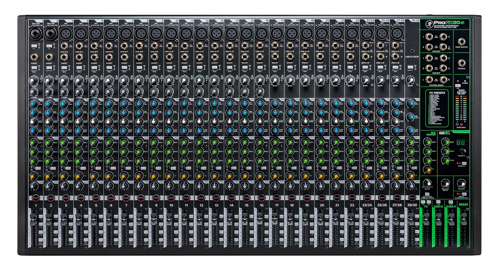 Mackie ProFX30v3 30-Channel 4-Bus Effects Mixer ProFX30 v3+AT2020+AT2021 Mics - image 2 of 13