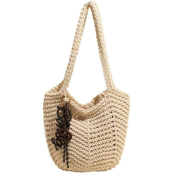 Crochet Tote Bag Women 2025 Large Straw Beach Bag Handmade Woven Shoulder Bags Hobo Tote Handbags Purse for Summer