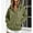 Army Green, variant on Women Solid‑Color Hooded Casual Jacket, Quarter‑Button Placket Long Integrated Mitten‑Style Sleeves Warm Outerwear for Winter Daily Lounging Street Casual Outfits Army Green XL