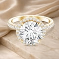 thumbnail image 4 of Rosec Jewels IGI Certified Lab Grown Diamond Engagement Ring with Halo - 4 Carat - E-VS1 Quality Diamond Statement Ring, 14K Yellow Gold, US 4.00, 4 of 7