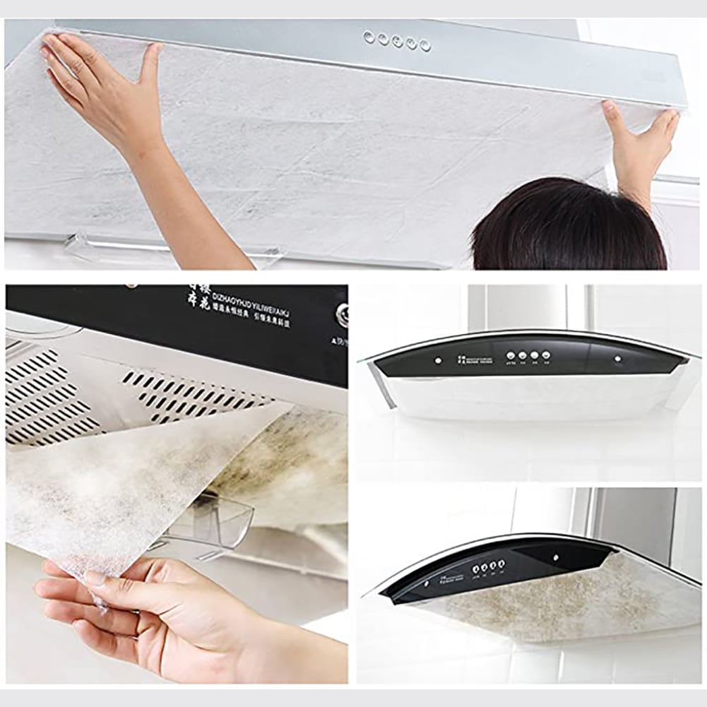 Elowen Cooker Hood Grease Filter Paper Range Hood Filter Paper Non Woven Grease Filter Sheets for Kitchen Range Hood Oil Filter Universal Oil Absorbing Filter Paper Home Kitchen