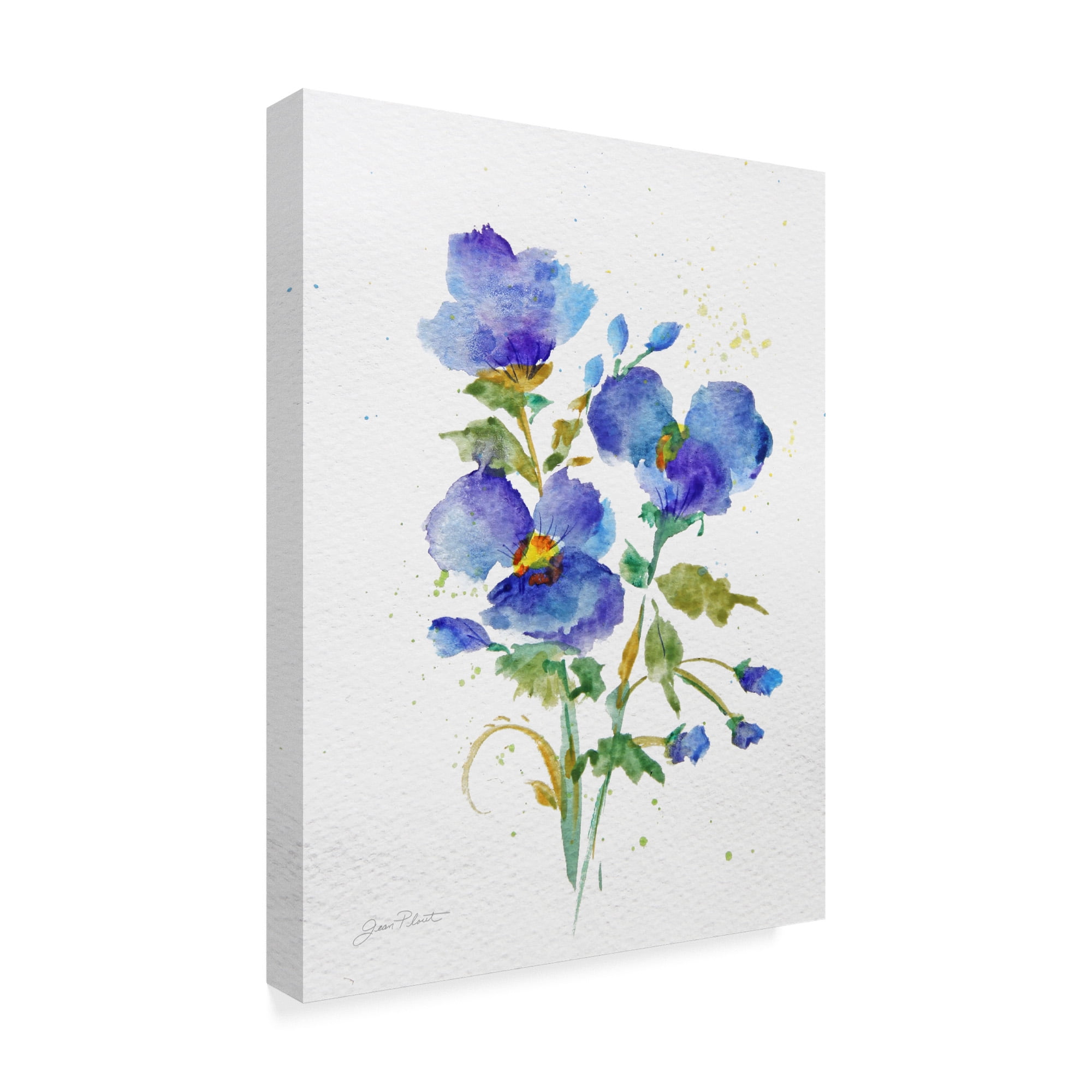 Trademark Fine Art 'Watercolor Flowers 2' Canvas Art by Jean Plout