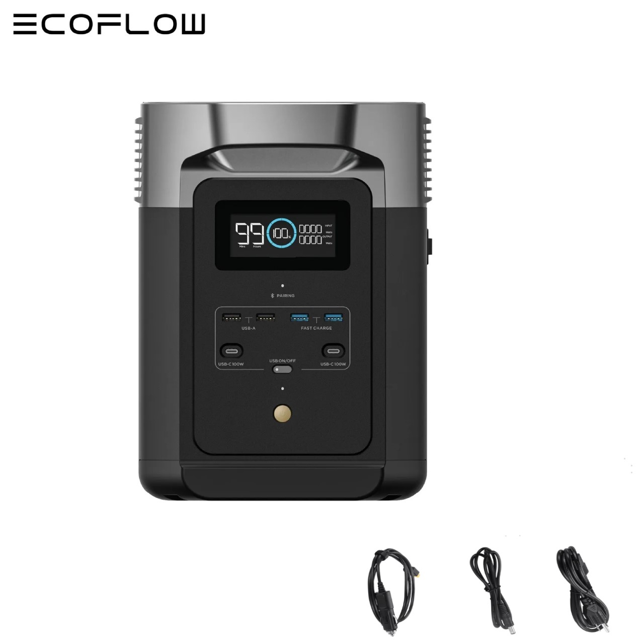 ECOFLOW Portable Power Station DELTA 2, 950Wh/1024Wh LiFePO4 (LFP) Battery, 1800W AC/100W USB-C Output, Solar Generator