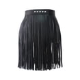 thumbnail image 3 of XISAOK Womens High Waist Faux Leather Tassels Skirt for Body Harness Punk Party Clubwea, 3 of 20