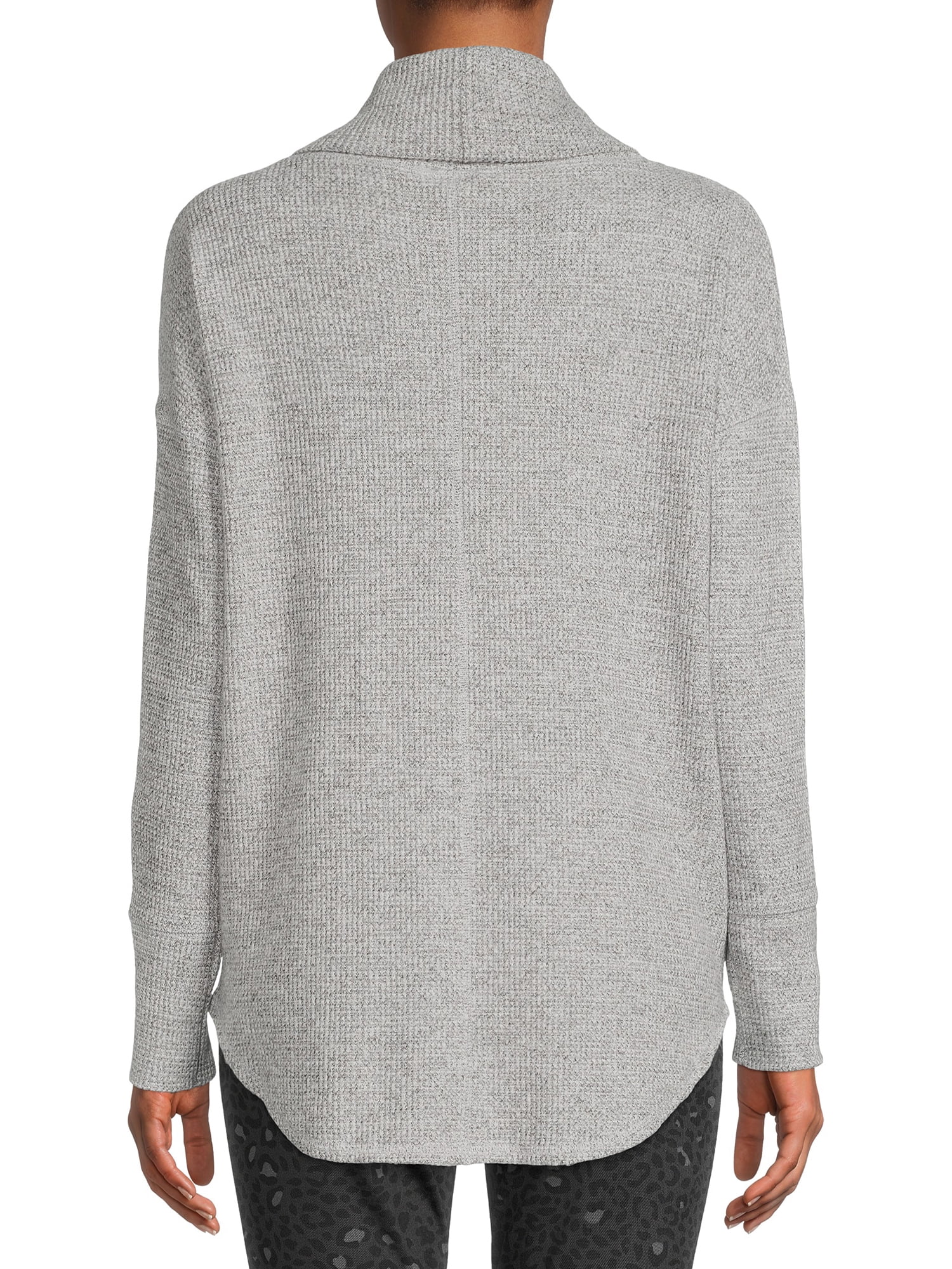Time and Tru Women's Cowl Neck Waffle Tunic