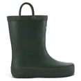 thumbnail image 2 of Kushyshoo Kids Rubber Rain Boots Dark Green Matte Boots with Handles 1M, 2 of 7