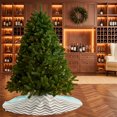 thumbnail image 4 of Turquoise Brown Christmas Tree Skirt 48 Inches, Gradient Geometric Stripes Chevron Wave Xmas Trees Skirt Mat Cover Decorations for Holiday Party Indoor Outdoor, 4 of 9