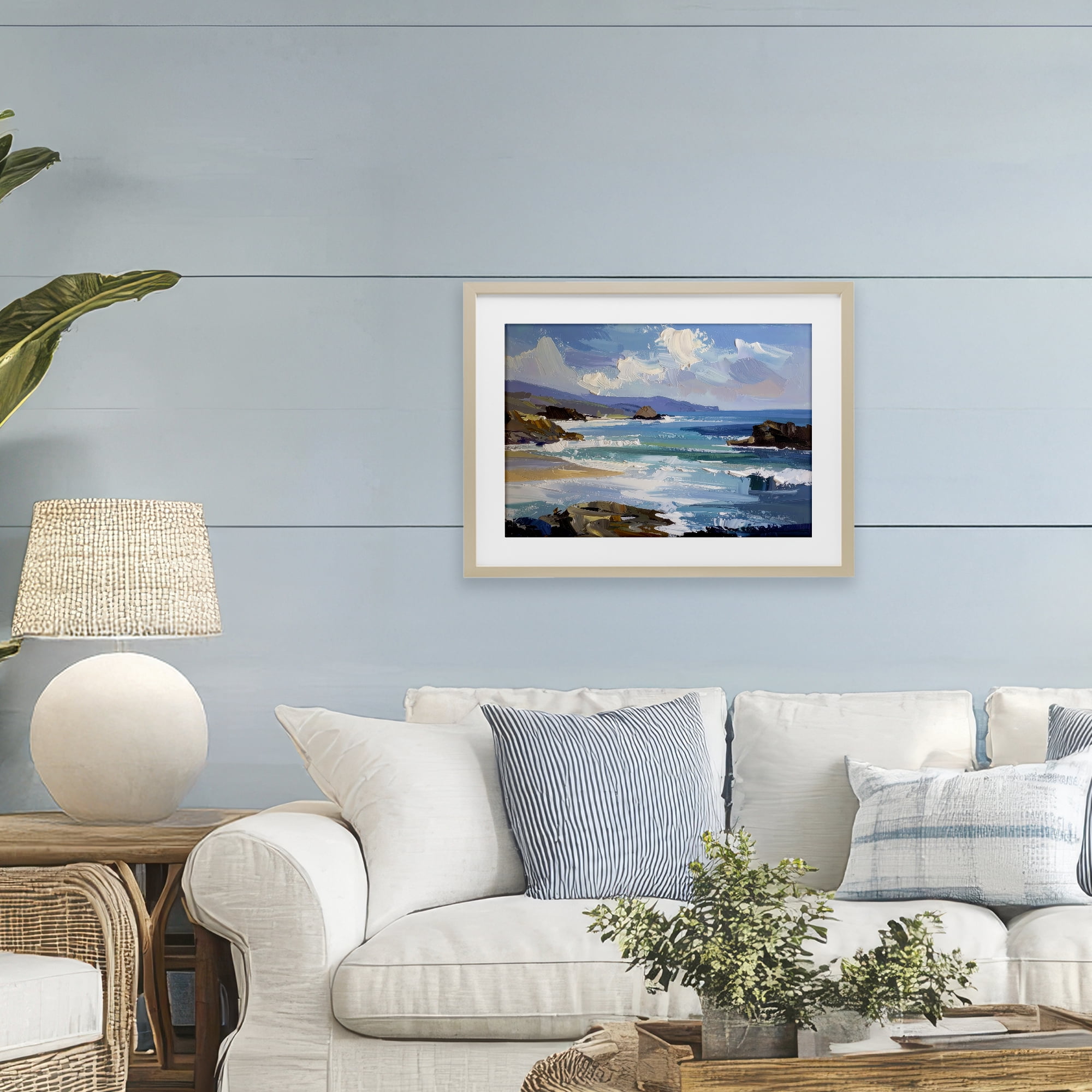 Stupell Industries From Sky To Sea Birch Framed Print Under Glass, design by Alonza Saunders