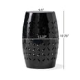 thumbnail image 4 of Hassch Metal Drum Side Table - Black Iron Accent Table with Laser-Cut Geometric Motifs, Accent Table for Patio, Garden, Outdoor or Indoor Use, 4 of 8