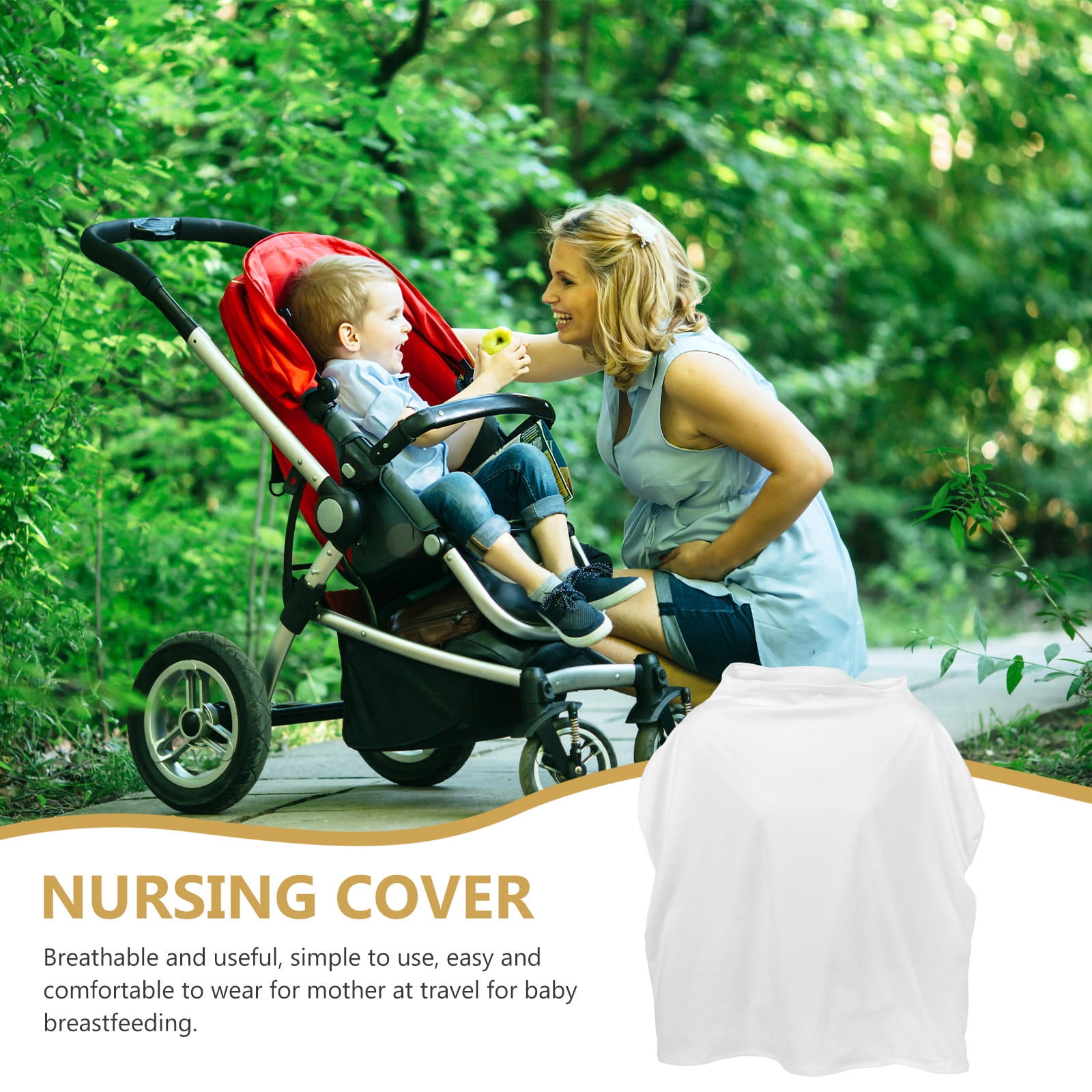 ELAYARD Cover Breastfeeding Fabric White 1Pack for Mothers Outdoor Use