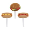 thumbnail image 2 of cake topper pick  CakeDrake Grilling Food Cake Picks BBQ Theme 12ct Assorted Hotdog Hamburger, 2 of 5