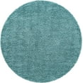 thumbnail image 4 of Unique Loom Davos Shag Collection Area Rug - Solid (5' 3" Round Aqua), 4 of 7
