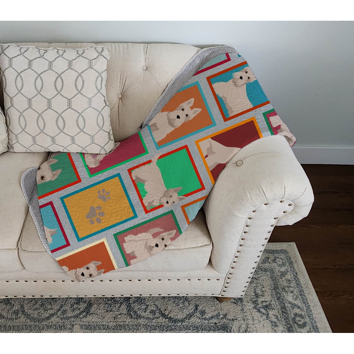 Lots of Wheaten Scottish Terrier Quilted Blanket 50x60