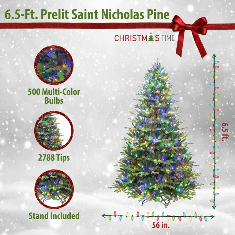 Christmas Time 6.5 Ft. Saint Nicholas Pine Christmas Tree Christmas Time 6.5 Ft. Saint Nicholas Pine Christmas Tree