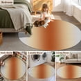 thumbnail image 6 of Grey Caramel Orange Gradient Washable Round Area Rug 6 ft, Minimalist Ombre Modern Art, Soft Non Slip Rugs Stain Repellent Indoor Felt Carpet for Living Dining Room Bedroom Home Office, 6 of 9