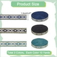 thumbnail image 2 of 3 Colors 1/2 Inch Jacquard Ribbon Trims 30 Yards Vintage Rhombus Pattern Fabric Trim Boho Embroidered Woven Ribbon for DIY Clothing Bag Sewing Craft Home Curtain Decor Accessories, 2 of 5