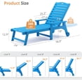 thumbnail image 3 of Dycanpo Lounge Chair Outdoor Set of 2, Resin Chaise Lounge with Wheels & Adjustable Backrest,Blue, 3 of 9
