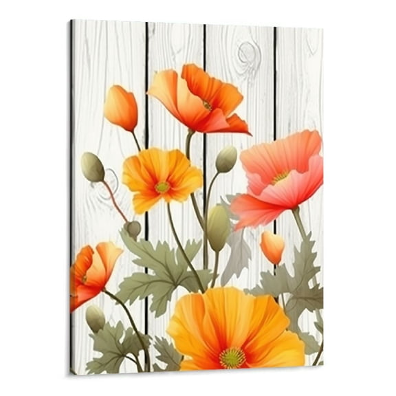 PRATYUS Home Office Decor Canvas Wall Art Picture 16x20in for Living Room Bedroom Yellow Flowers 16x20in
