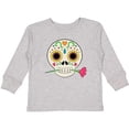 thumbnail image 3 of Inktastic Día de los Muertos Skull with Flower Boys or Girls Long Sleeve Toddler T-Shirt, 3 of 5