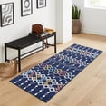 thumbnail image 3 of ZACOO 2'x6' Geometric Machine Washable Runner Rug, Non‑Slip Ultra Thin Carpet for Hallway Entryway Kitchen, Blue, 3 of 10