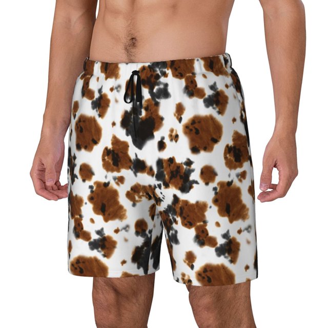 Balery Cow Tie Dye Bañador para hombre, shorts de playa de secado rápido con entrepierna y forro de compresión-XX-Large