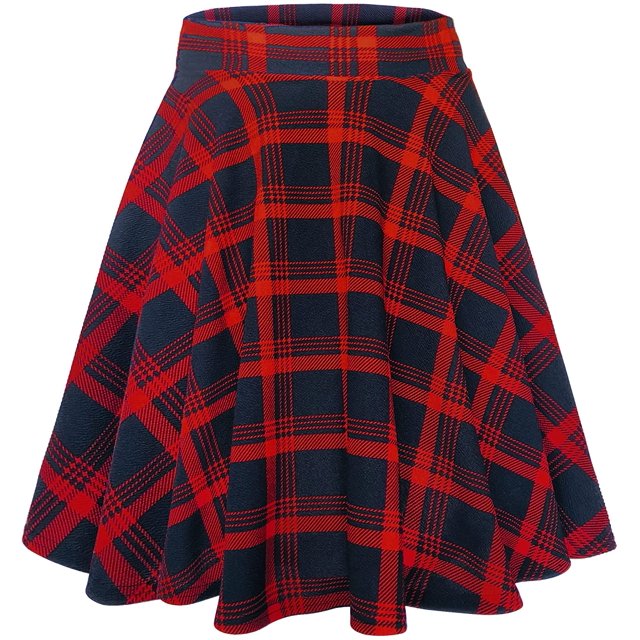 Women's Basic Flared Casual Mini Skate Skirt Versatile Stretchy