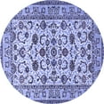 thumbnail image 1 of Ahgly Company Machine Washable Indoor Round Persian Blue Traditional Area Rugs, 4' Round, 1 of 4