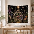 thumbnail image 5 of Glass Terrarium with Mushrooms and Ferns Under a Full Moon, Mystical Dark Botanical Fantasy for Nature Lovers, Whimsical Wall Art, Housewarming Gift Tapestry Wall Hanging for Bedroom, Living Room, 5 of 7