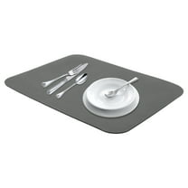 Unique Bargains Diatomaceous Stone Dish Countertop Drying Mat Black 15.7*11.8 inch