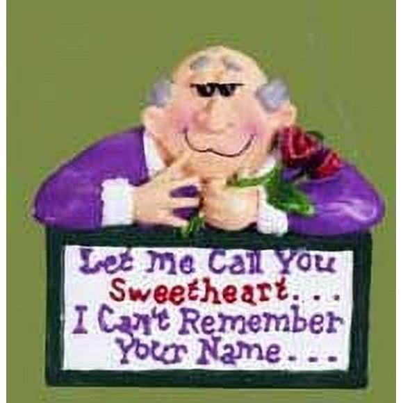 Pacific Rim Purple and Red Funny Senior Moment Romantic Man Christmas Ornament 4"