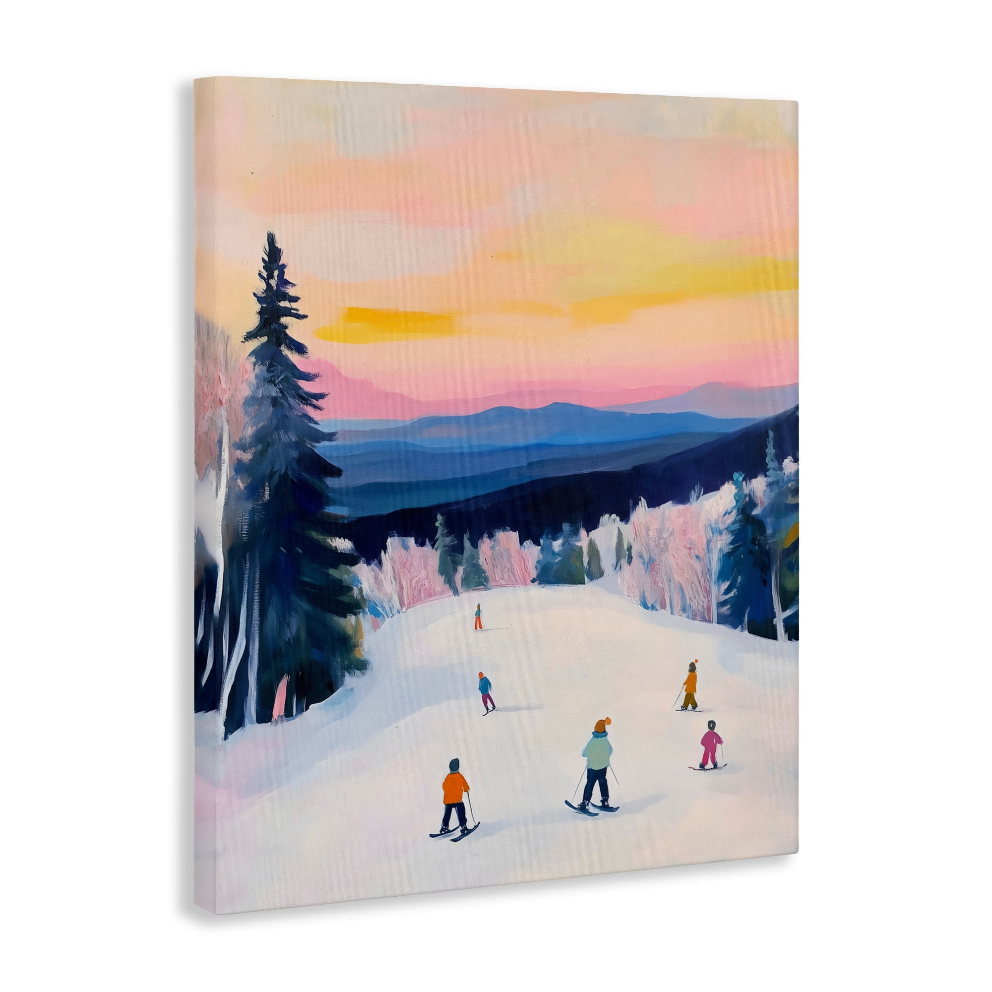 Stupell Industries Snowy Mountain Skiers at Sunset Canvas Wall Art, design by The Prints Vibe