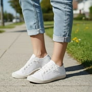 Ecetana Womens Casual Walking Sneakers Slip-on Canvas Shoes